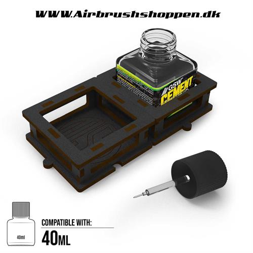 Square bottle Holder for Cement glue x2 (Passer til TAMIYA lim)